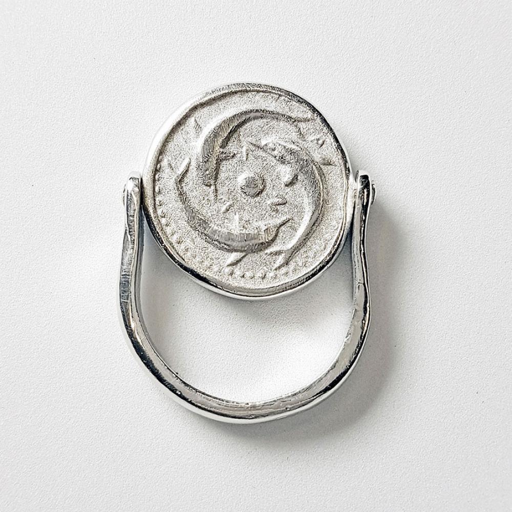 Anello con moneta Greca cod. 009